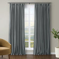 TWOPAGES Luxury Velvet Curtain Pinch Pleated Dark Grey Curtain 102 inch Long by TWOPAGES