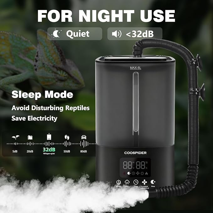 Coospider 5L Reptile Fogger Humidifier, Automatic Humidifiers - Image 2