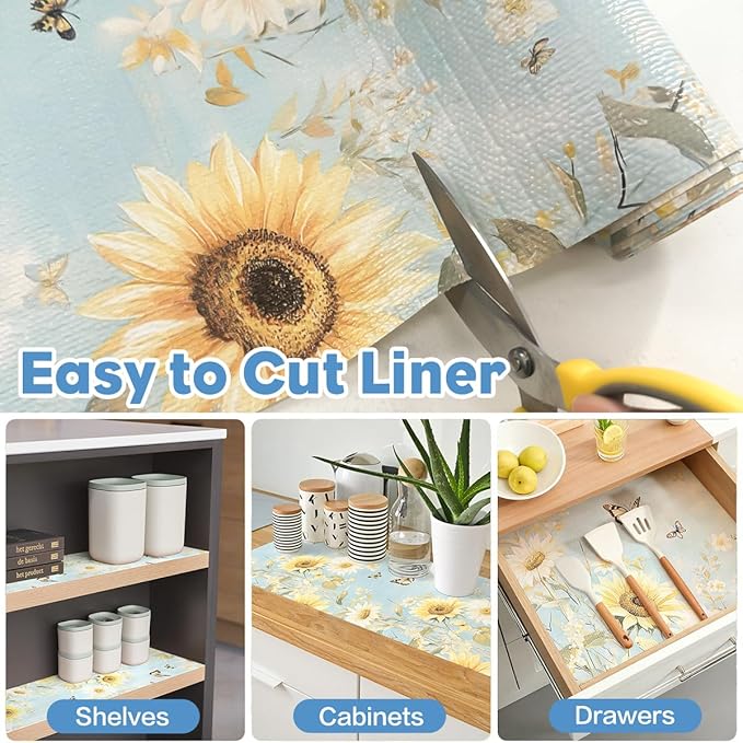 Shelf Liner for Kitchen Cabinets Non Adhesive Drawer Liner, Cabinet Liner for - Image 4