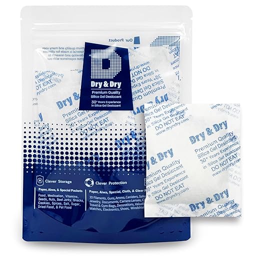 Dry & Dry 50 Gram Premium Pure & Safe Silica Gel Packets Desiccant by DryDry
