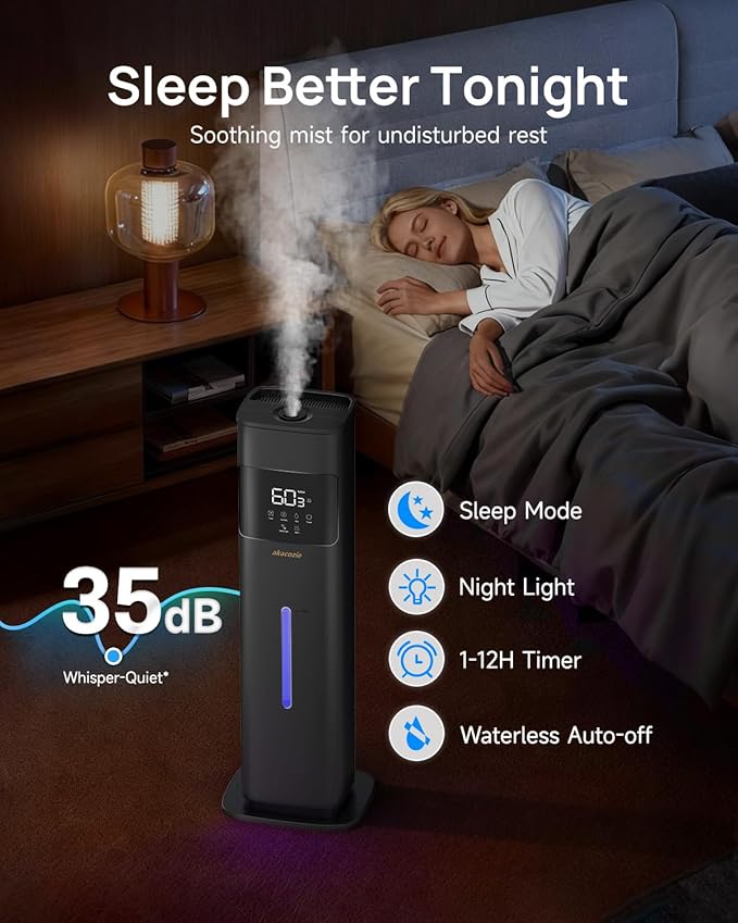 Warm & Cool Mist Humidifiers for Bedroom 500 sq ft, 2.1Gal/8L Humidifier Large - Image 4