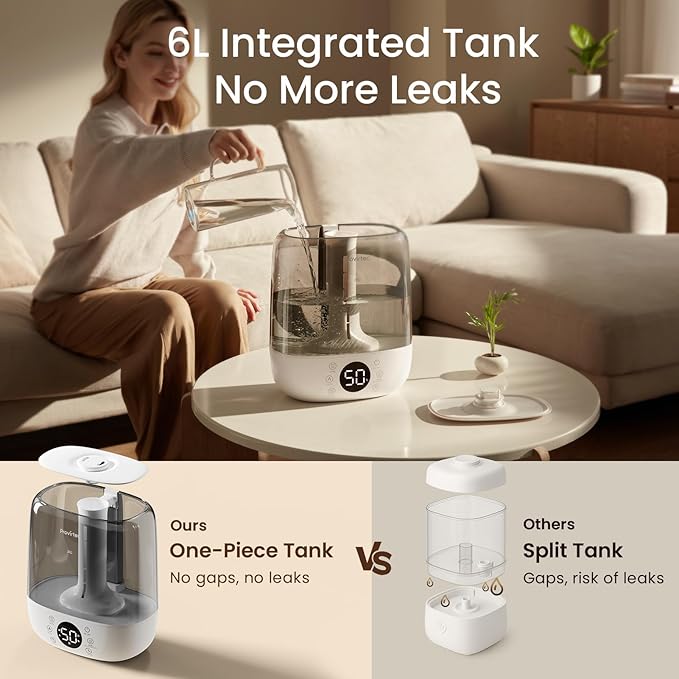 6L Self-Cleaning Humidifier for Large Room, CleanCare Warm & Cool Mist - Image 3