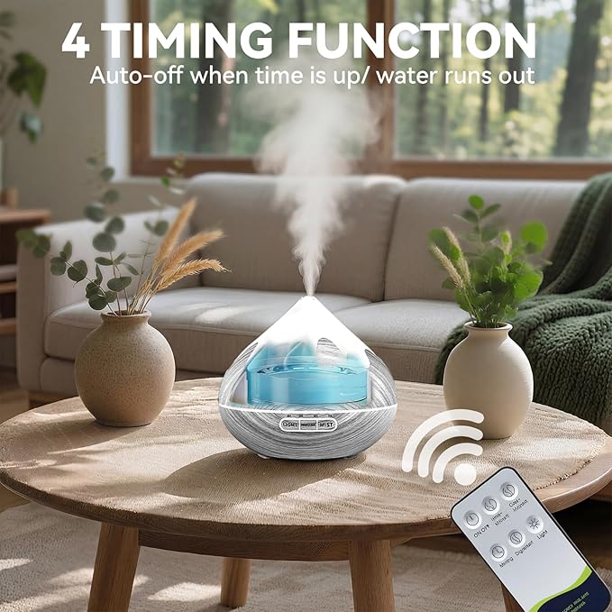 500ML Essential Oil Diffuser, Large Aromatherapy Diffuser - Image 5
