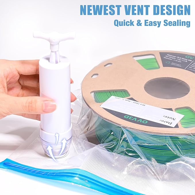 OVV3D Filament Storage Bags 44pcs, 3D Printer 20 Vacuum Sealed Kit - Image 4