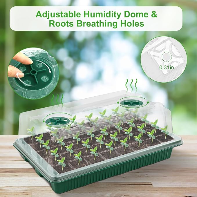 2 Packs Starter Tray with Grow Light, 80 Cells Seed Starter Kits with Humidity - Image 4