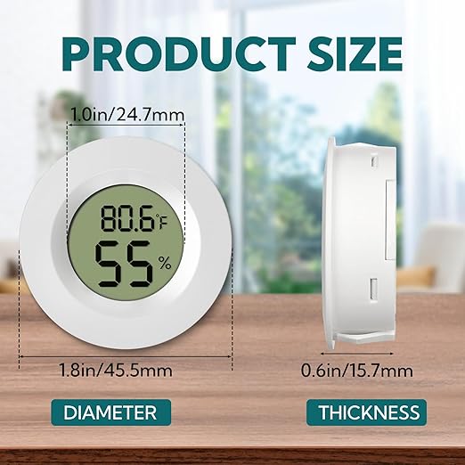 4-Pack Mini Hygrometer Thermometer Digital Humidity Meter Indoor/Outdoor - Image 4