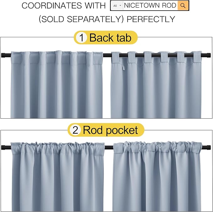 NICETOWN Blackout Curtains Window Panel Drapes - Image 3