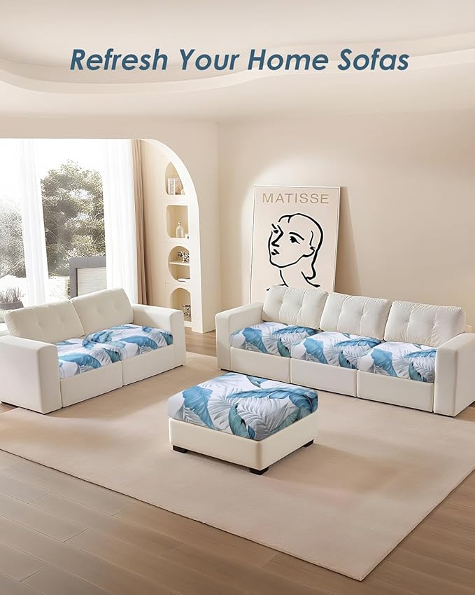 Fuloon Sofa Cushion Covers, Stretch Printed Seat Cushion Cover Couch Seat - Image 7