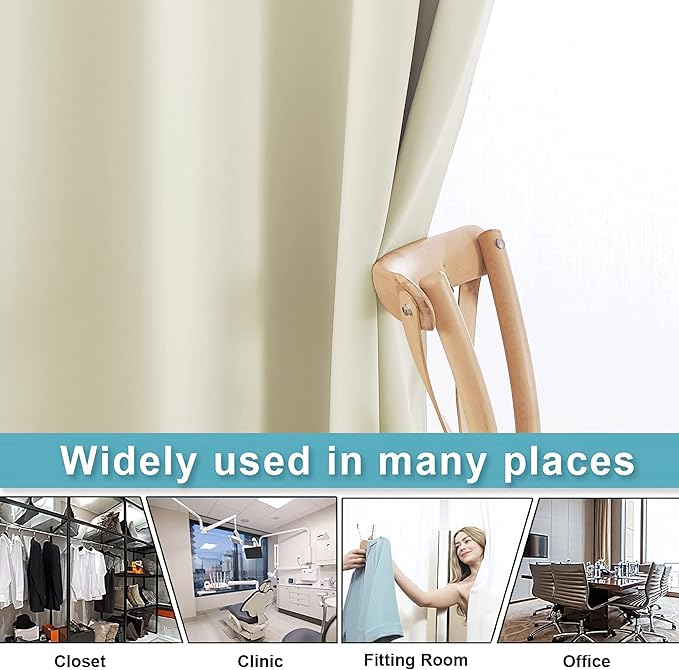 RYB HOME Extra Wide Curtains for Divider Room Separation Soundproof Temporary - Image 5
