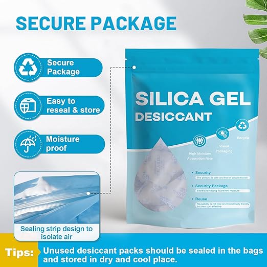 VOISEN 50 Gram 50 Pcs Color-Indicating Silica Gel Packets, Premium Food Grade - Image 4