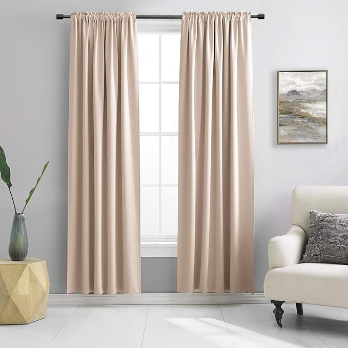 DONREN Room Darkening Curtain Panels by DONREN
