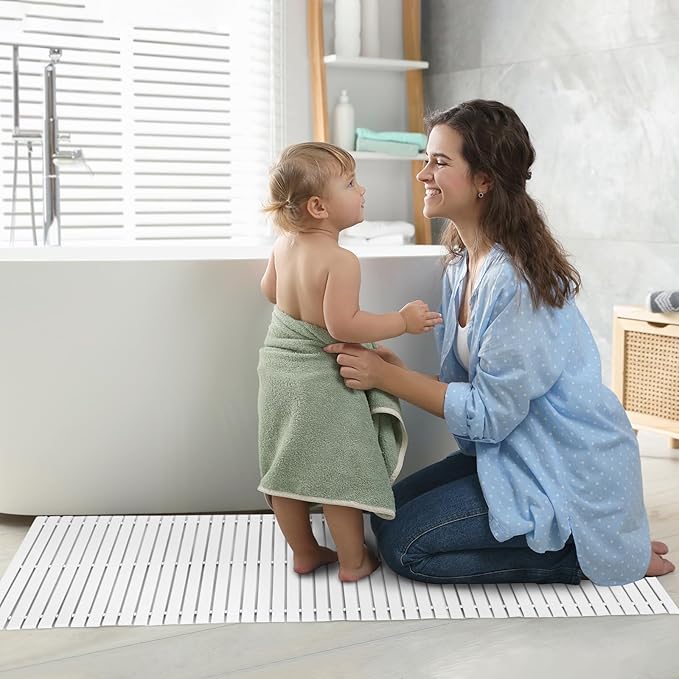 Bath Mat Bathroom Runner Long Large Rugs Floor Wood Shower Bathtub Waterproof - Image 5