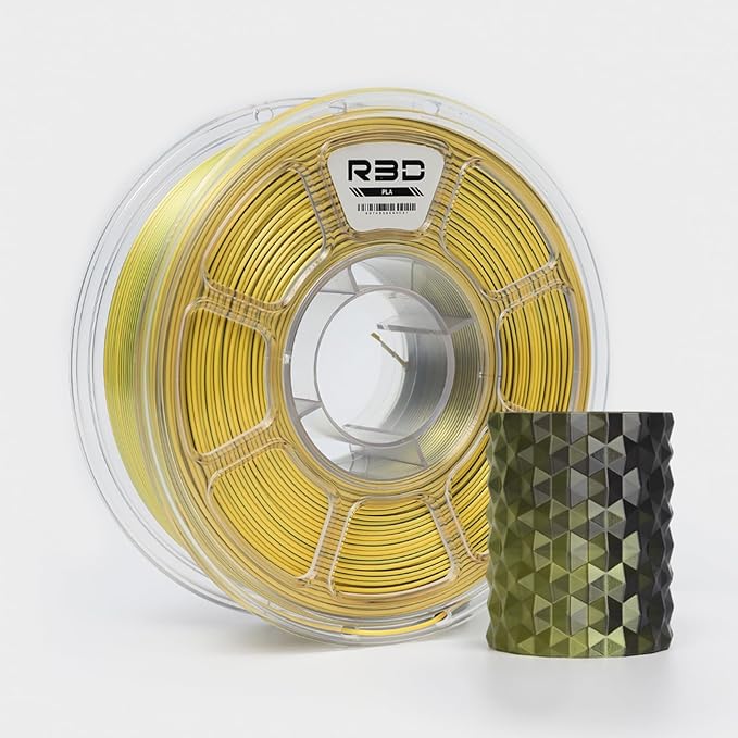 R3D Dual Color Silk PLA Filament, Co-Extrusion 3D Printer Filament 1.75mm by R3D