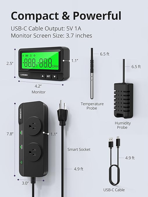 LUXBIRD WiFi Temperature & Humidity Controller LTC-318-W, Smart Thermostat - Image 2