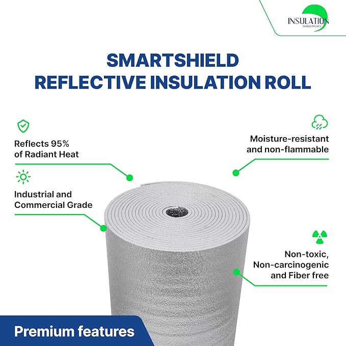 SmartSHIELD -10mm 48" x 125ft R22 Reflective Insulation roll, Foam Core Radiant - Image 3
