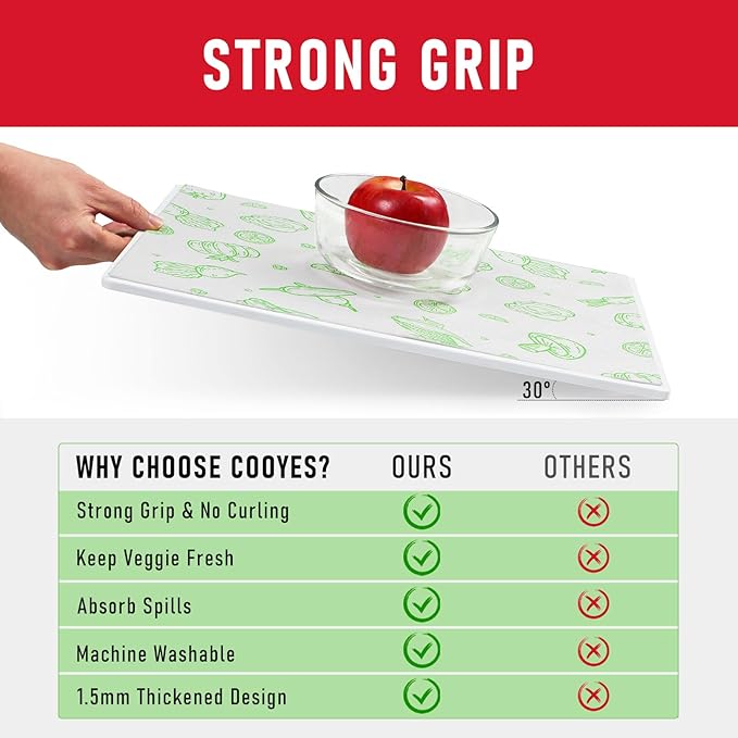 Cooyes Refrigerator Liners, Premium Absorbent Fridge Mats Non-Slip Washable - Image 4