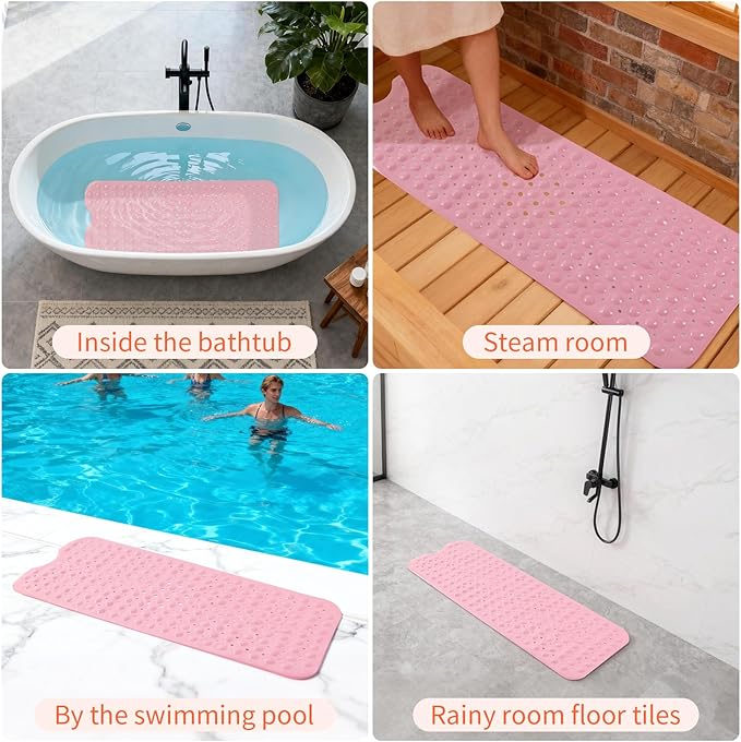 Anti-Slip Bathtub Shower mat, 39.3×15.7 inch（Approximately 100 × 40cm） Soft - Image 6