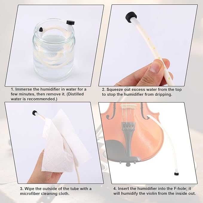 Violin Humidifier, Rubber Portable Violin and Viola Moisture F Hole Humidifier - Image 6