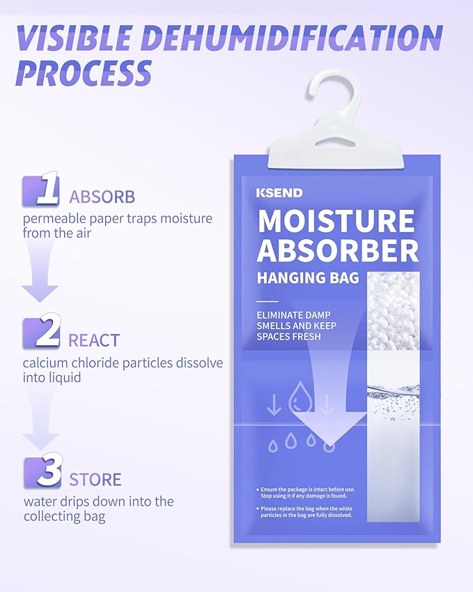 Moisture Absorbers 10 Pack, 9.8 Oz Compact Dehumidifier Bags & Packs, Moisture - Image 5
