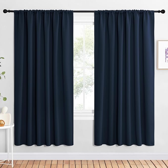 NICETOWN 2 Panels Blackout Curtains, Rod Pocket Window Curtains Room Darkning by NICETOWN