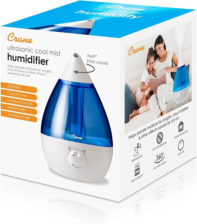 Crane Ultrasonic Cool Mist Teardrop Humidifier - Image 8
