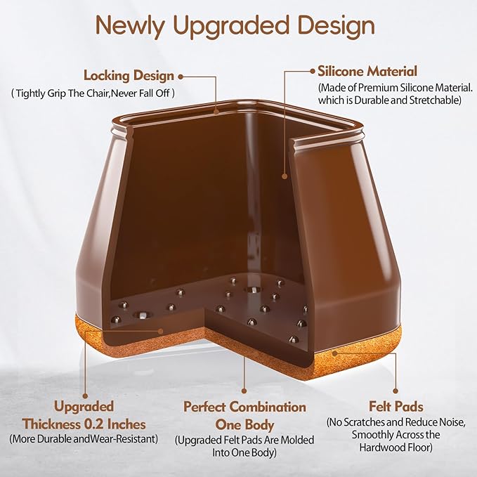 16Pcs Square Chair Leg Floor Protectors - Image 5