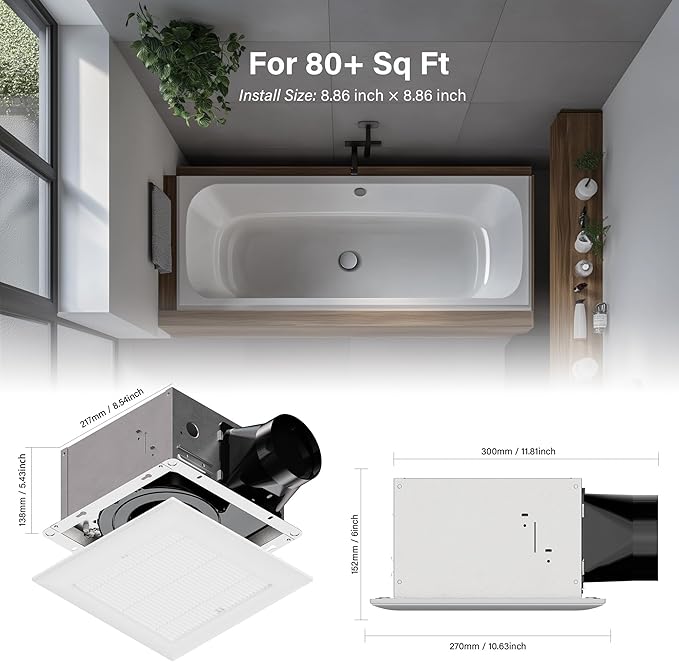 80CFM Bathroom Exhaust Fan - Image 2