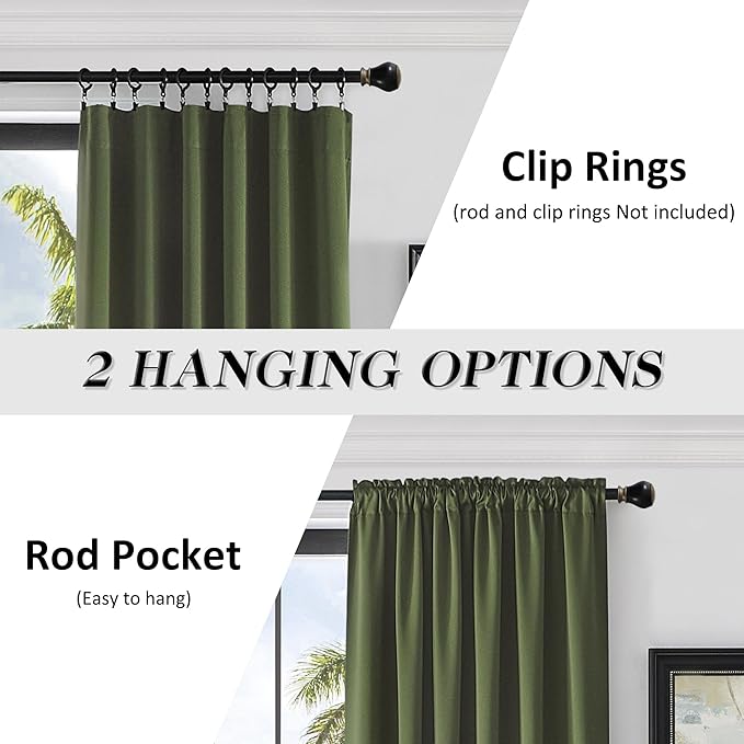DONREN 108 inch Extra Length Blackout Curtains - Image 4