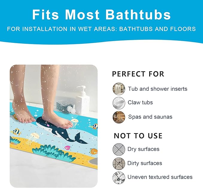 XIYUNTE Baby Bath Mat for Tub Non Slip Kids Bath Mat - Image 6