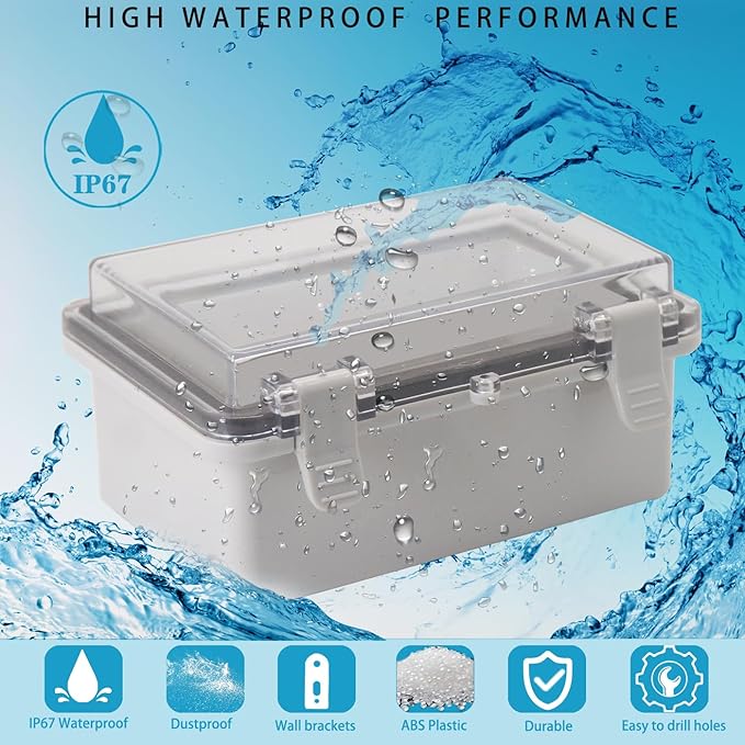 Waterproof Electrical Box Dustproof Junction Box Weatherproof IP67 ABS Plastic - Image 2