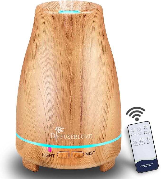 Diffuserlove Essential Oil Diffusers 200ML Diffuser Remote Control Aromatherapy by Diffuserlove