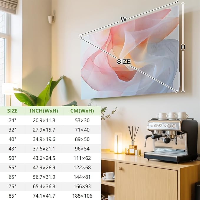 Abstract Modernism Colorful Art Indoor TV Cover, Elastic TV Screen Protector - Image 3