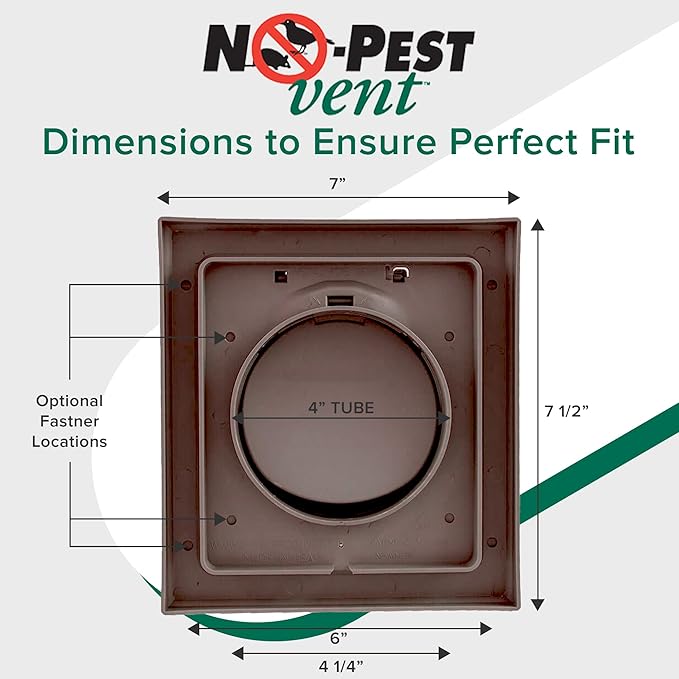 NO-PEST VENT, Exclusive Dual Door Dryer Vent Cover Outdoor 4 inch - Image 8