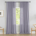 Lavender Purple Linen Back Tab Curtains 108 Inches Long Ceiling to Floor by DONREN