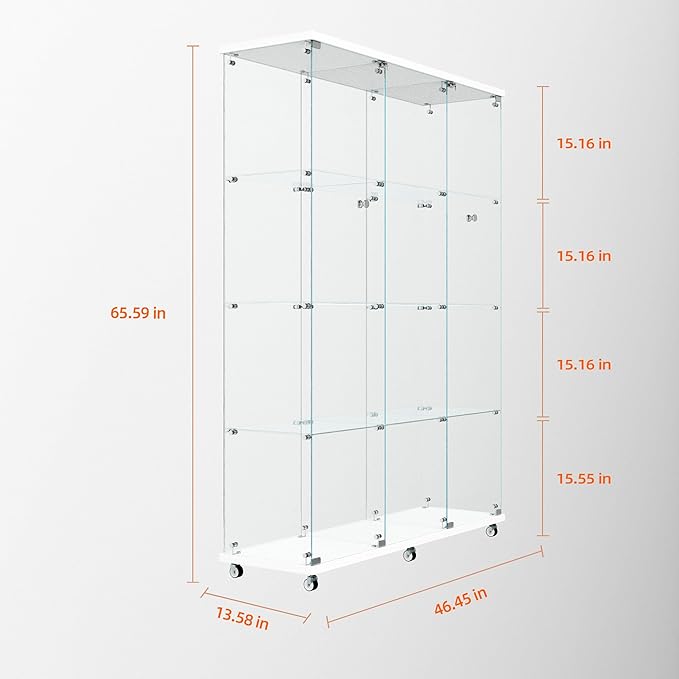 Yoluckea 4-Tier Glass Display Cabinet Extra Large - Image 2