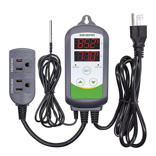 Inkbird ITC-308 Digital Temperature Controller Outlet Thermostat 2-Stage 1100W by Inkbird