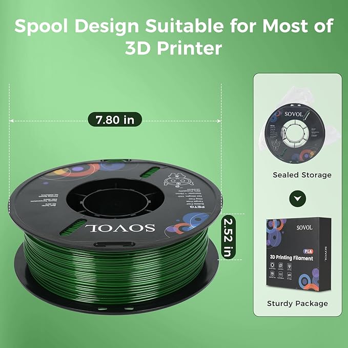 Sovol 3D Printer PETG Filament 1.75mm 1KG, High Precision, Strong Toughness - Image 8