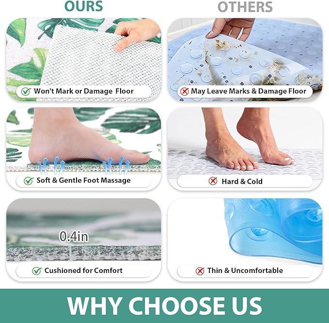 Square Shower Mat Non Slip: 32x32 Inch Extra Large Shower Mats - Image 7