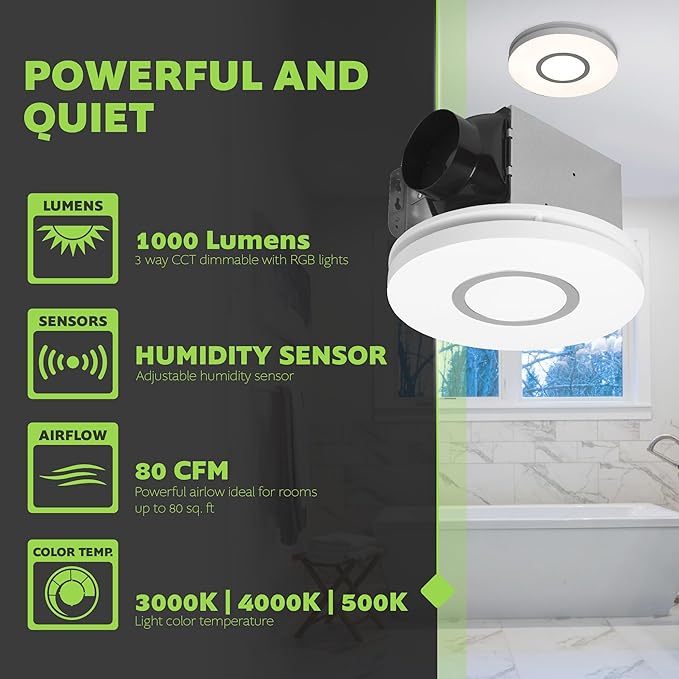 Homewerks 7141-80-RGB Bathroom Fan - Image 3
