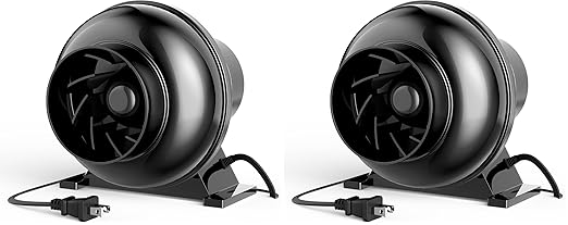 iPower 4 Inch Inline Duct Fan, 195 CFM Ventilation Fan, Exhaust HVAC Vent Blower by iPower