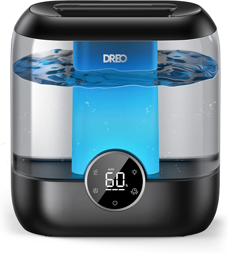 DREO 6L Top Fill Humidifiers for Bedroom, 60H Runtime, 28 dB Quiet Supersized by DREO