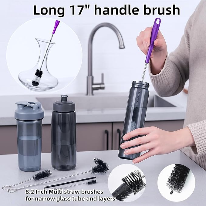 12Pcs Glass Tube Pipe Nylon Cleaners Brush Kit - Image 5
