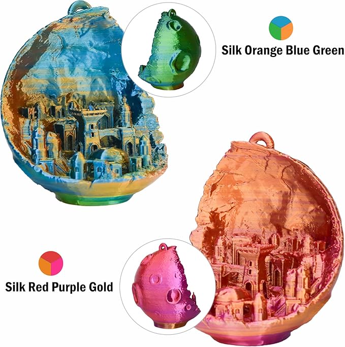 PLA Filament 1.75mm, Tri-Colors 3D Printer Filament, Rainbow PLA Filament Bundle - Image 6