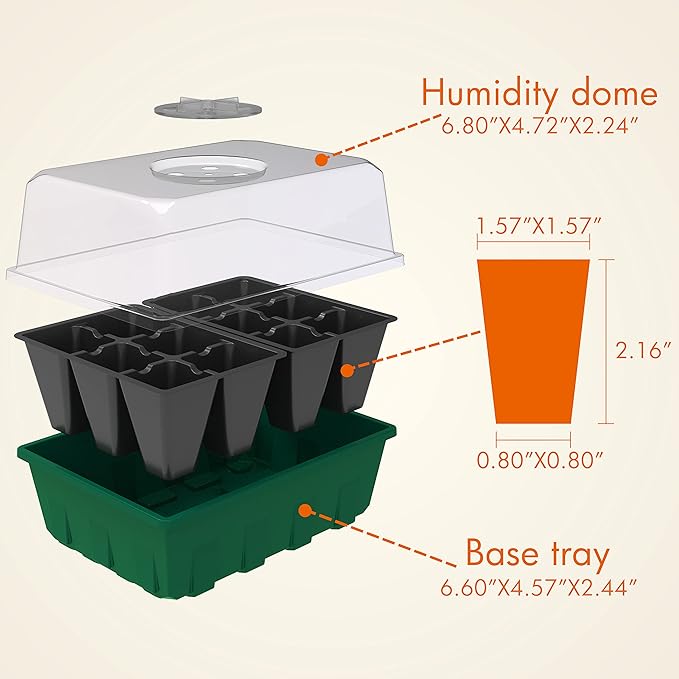 Gardzen 10-Set Garden Propagator Set, Seed Starter Trays - Image 3