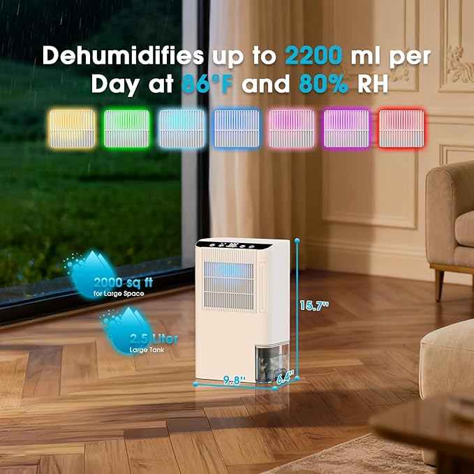 Dehumidifiers for Home, 2000 Sq.Ft Small Dehumidifier - Image 5