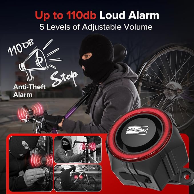 Bike Alarm, 110dB Loud Waterproof Wireless E-Bike Alarm - Image 2