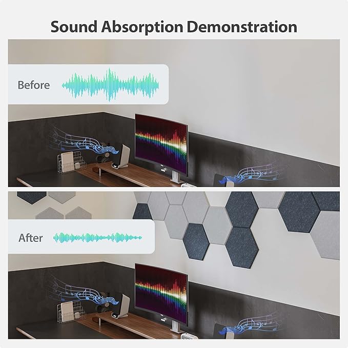 12 Pack Acoustic Panels Self Adhesive Sound Proof Foam, High Density Sound - Image 3