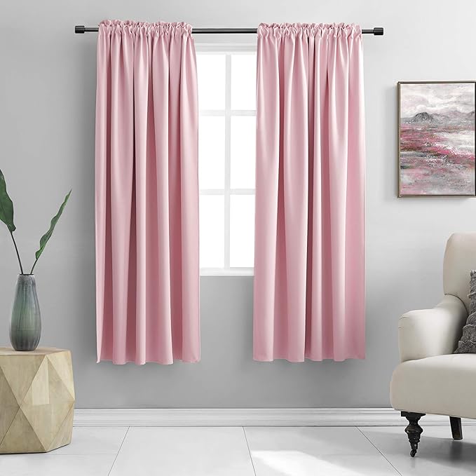 DONREN Pink Blackout Curtains for Girls Room by DONREN