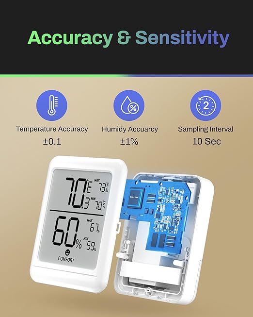 BN-Link Digital Hygrometer Indoor Thermometer Room, Digital Temperature and - Image 3