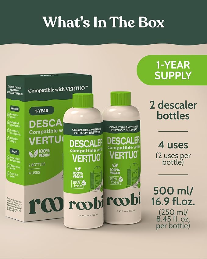 Nespresso Vertuo Compatible Descaling Solution. Eco-Friendly Formula to Clean & - Image 3